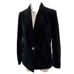 Vintage Koret‎ Black Velvet Blazer Jacket Women's Size 10 Single Button Classic